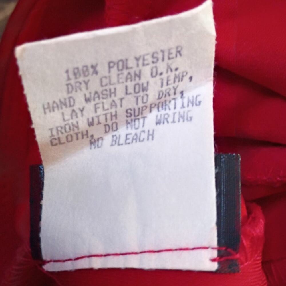 Vintage Y2K Red Keyhole Halter Dress Small Open Back Beaded Handkerchief Hem - Picture 13 of 13